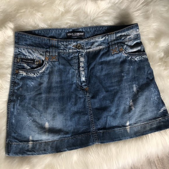 Dolce and gabbana skirt jean denim silver accent - Picture 16 of 16